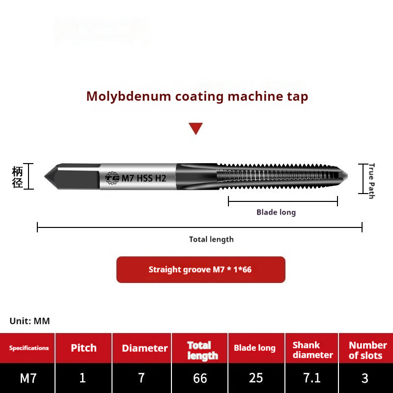2116-High-performance 6542 molybdenum plating straight groove screw machine with tap high-speed steel tapping thread high-strength processing Shandong Denso Pricision Tools Co.,Ltd.